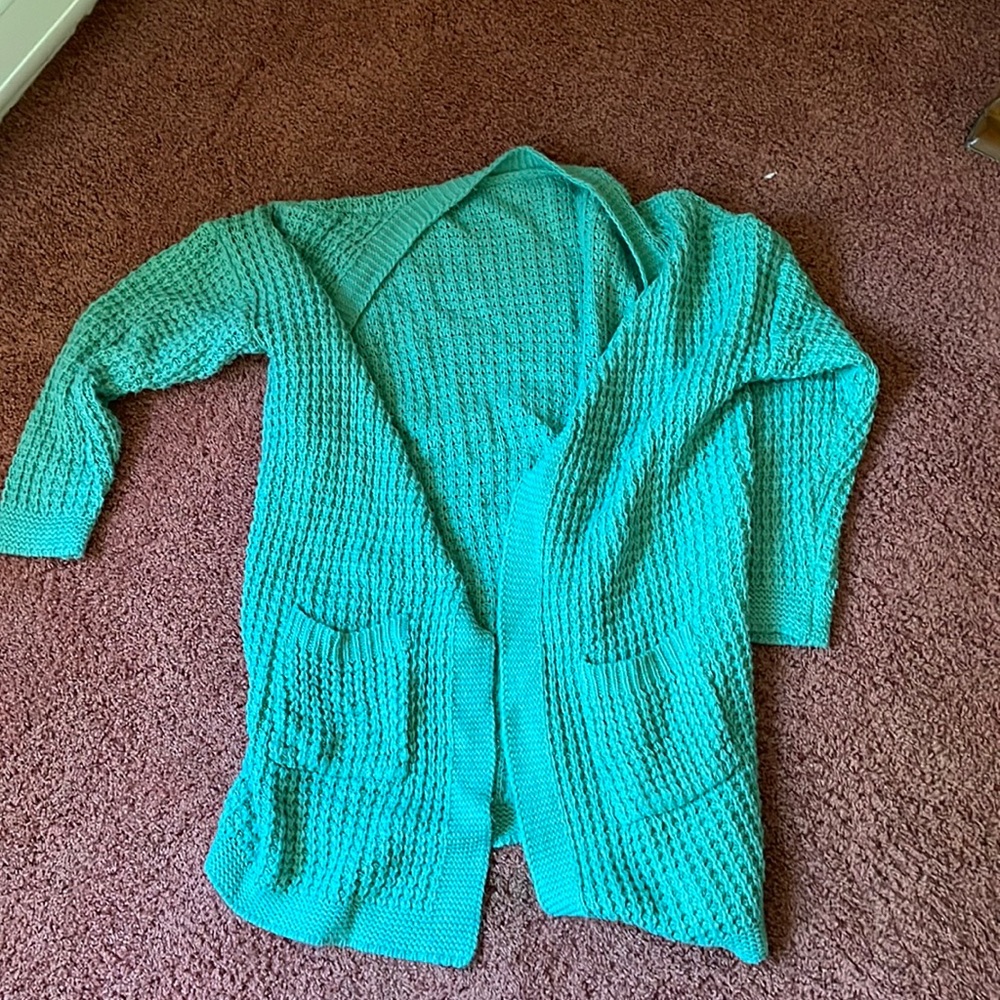 Teal knitted Cardigan